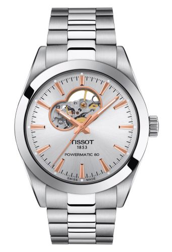 Tissot Gentleman Powermatic Open Heart Stainless Steel / Silver / Bracelet